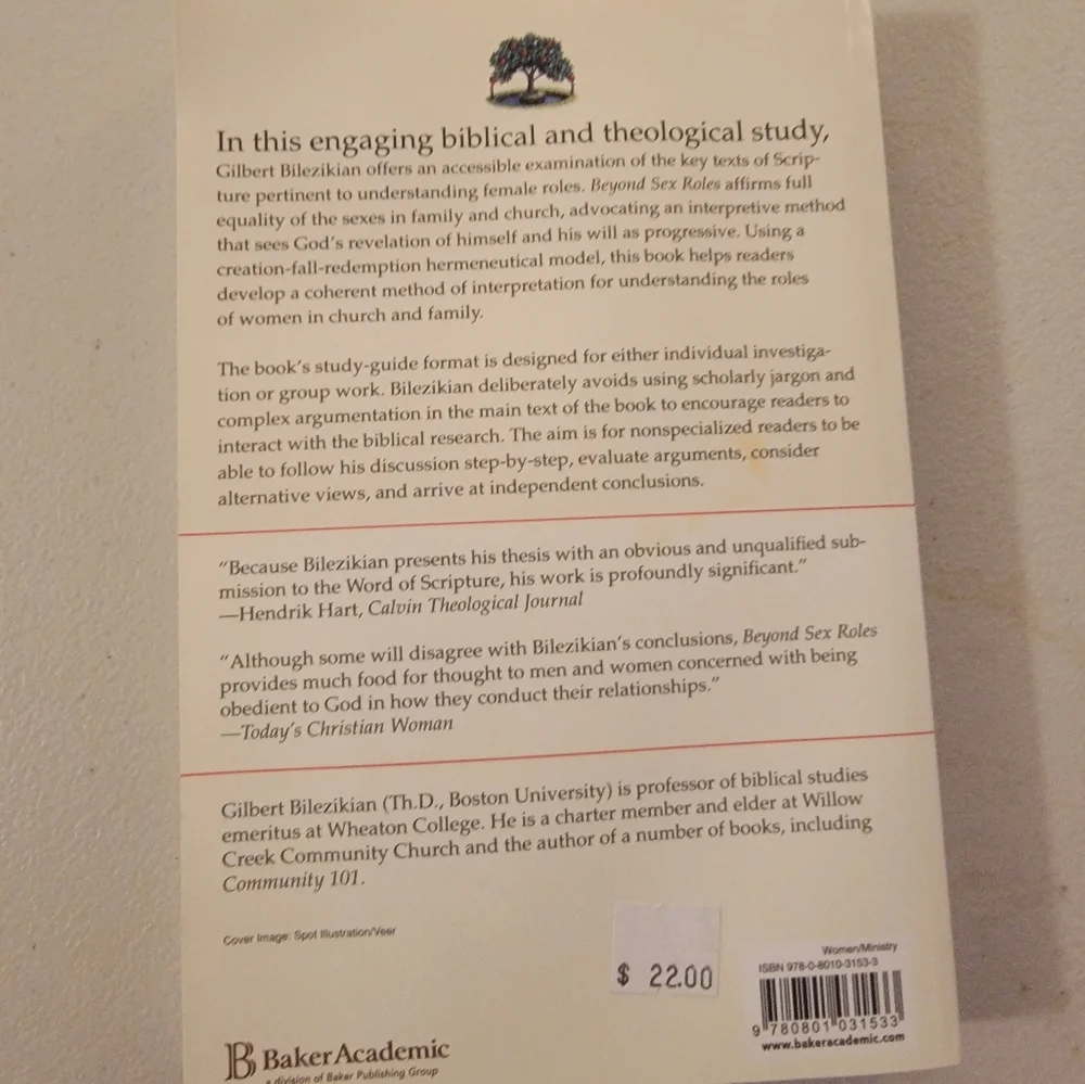 Beyond Sex Roles  by Gilbert‎ Bilezikian     Paperback Book